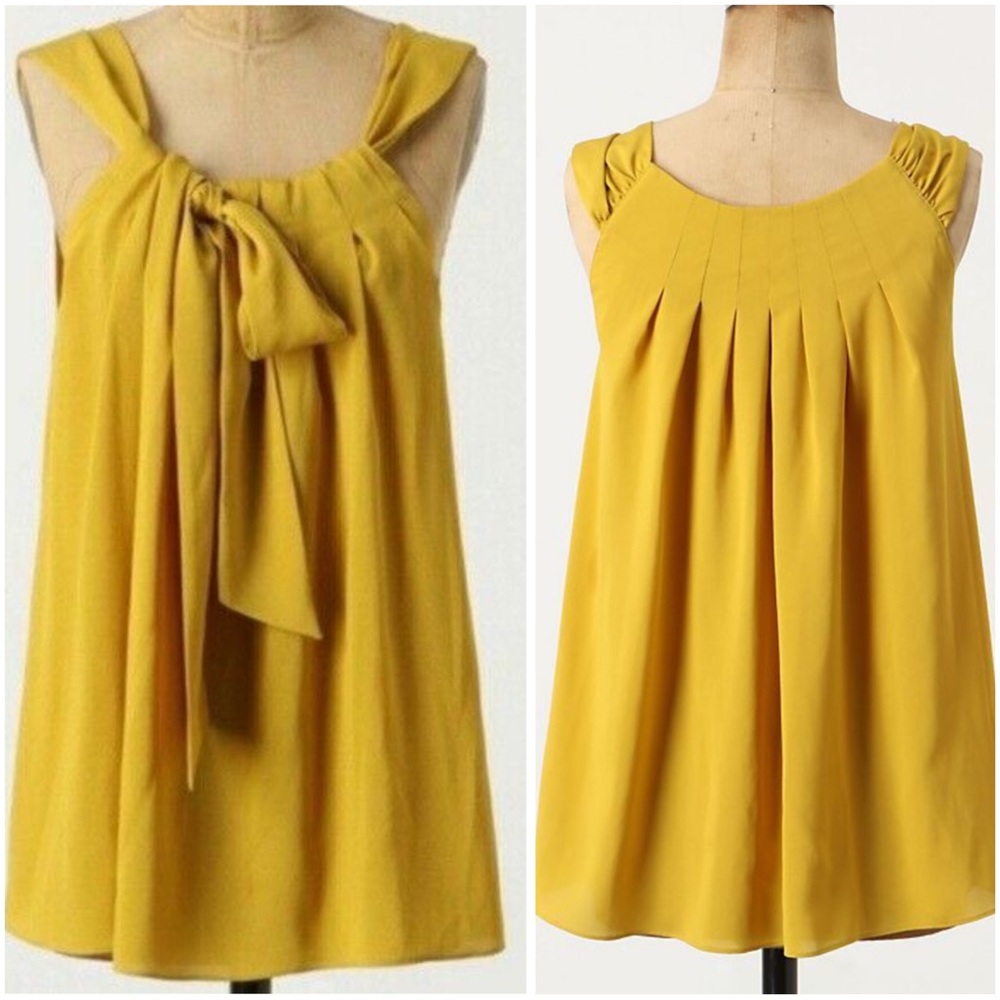 ANTHROPOLOGIE Lili’s Closet Antilles Tie Neck Tank Blouse Size M Medium